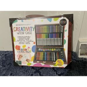 NEW Art 101 Budding Artist Multifunctional Art Set Kit in Wood Case w/ 96 Pieces